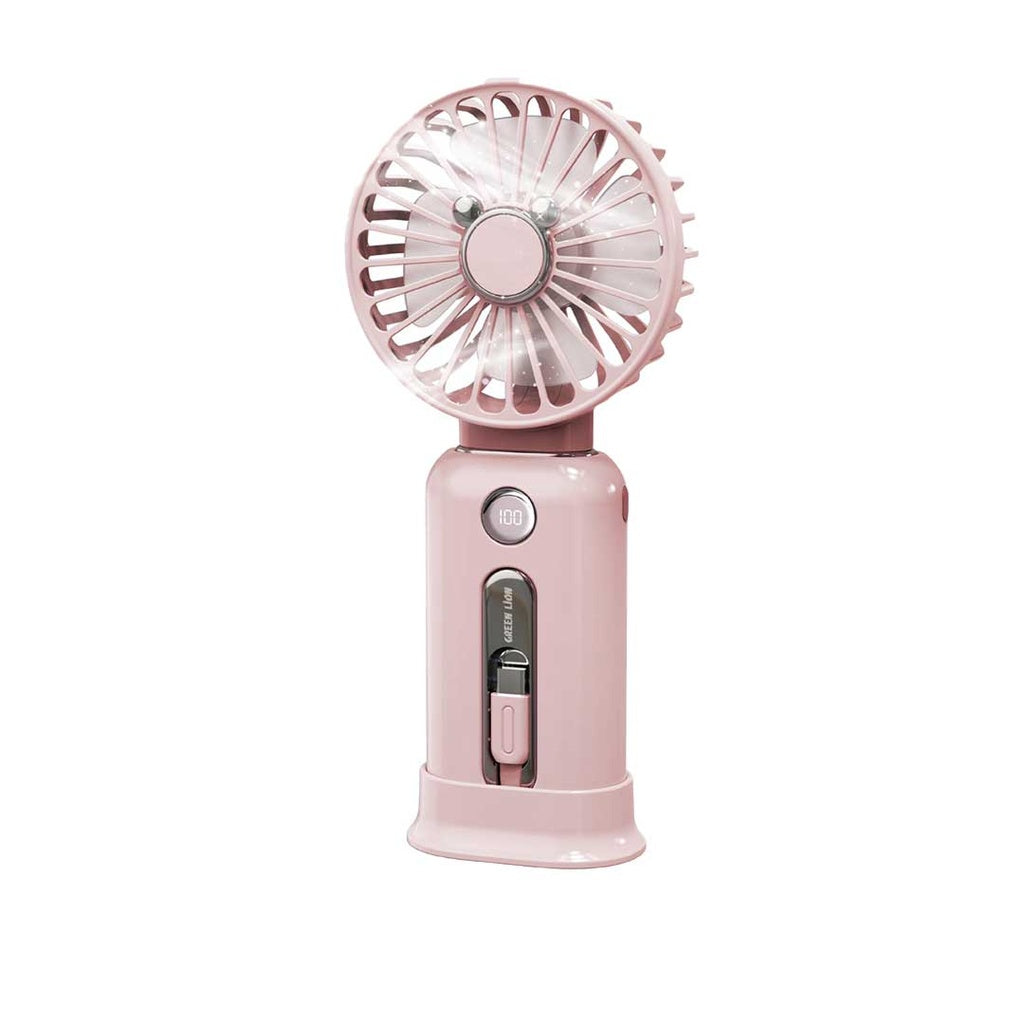 Green Lion WindMate Portable Power Bank & Fan 10K mAh - Pink