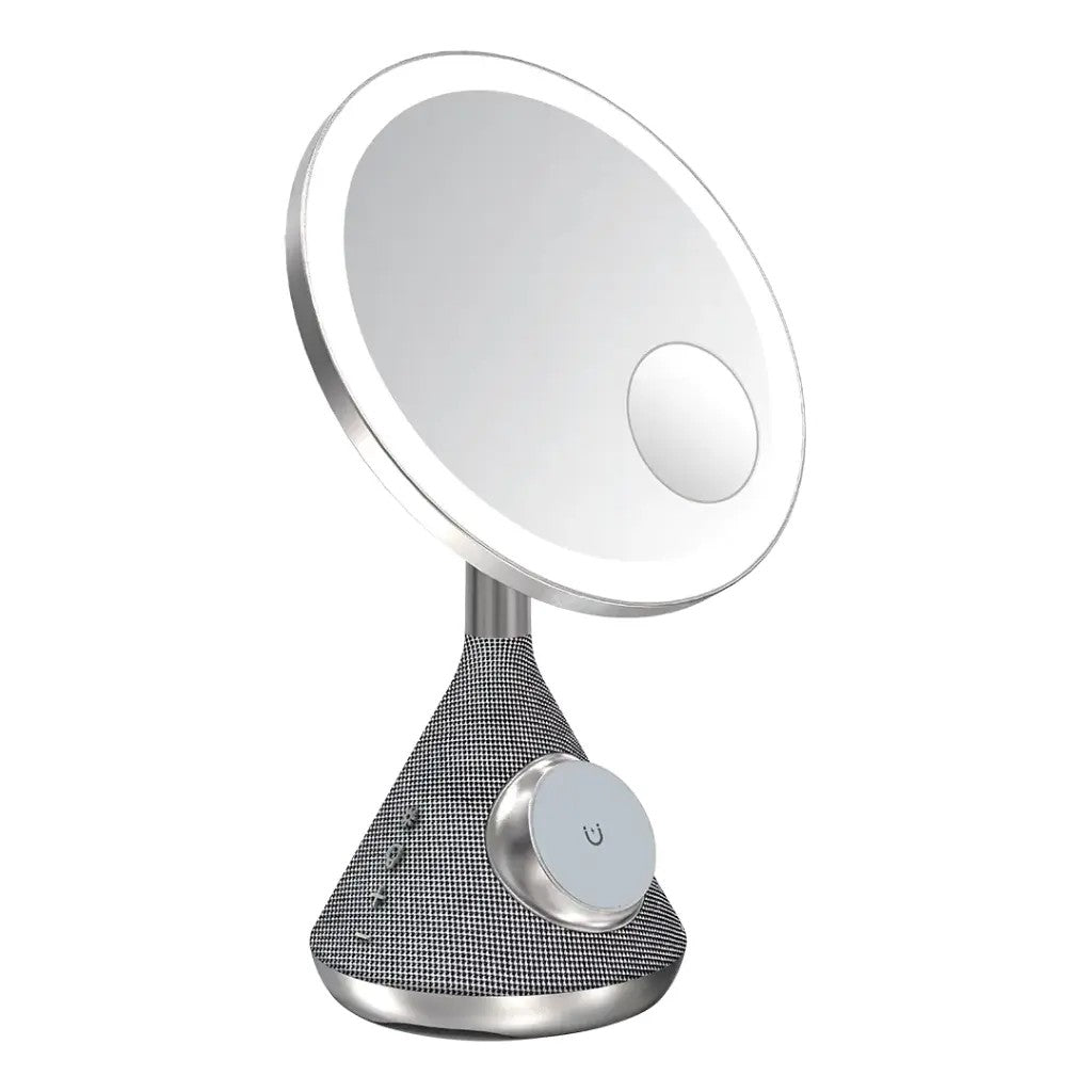 Porodo 15W Zoomed Mirror Magnetic Wireless Charger with Speaker & Adjustable Lamp