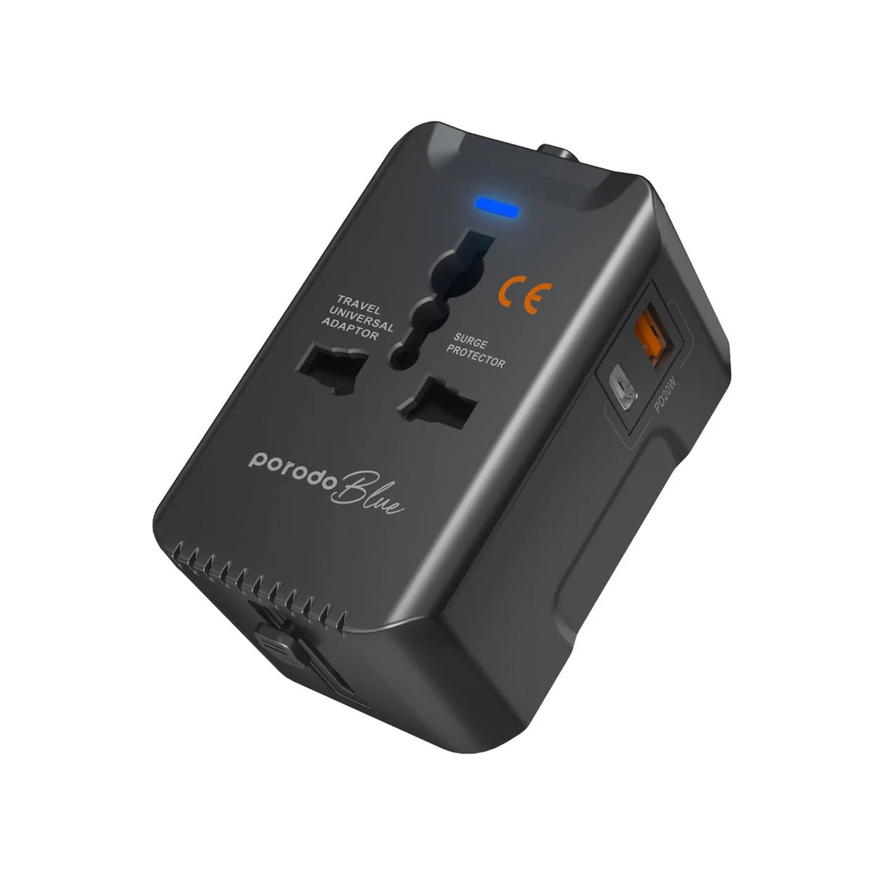 Porodo Blue PD20 Universal Travel Adapter - Black