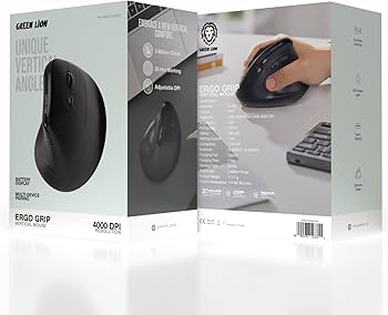 Green Lion Ergo Grip Vertical Mouse - Black