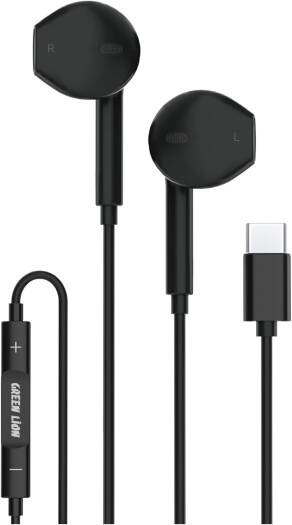 Green Lion Stereo Earphone With Type-C Connector - Black