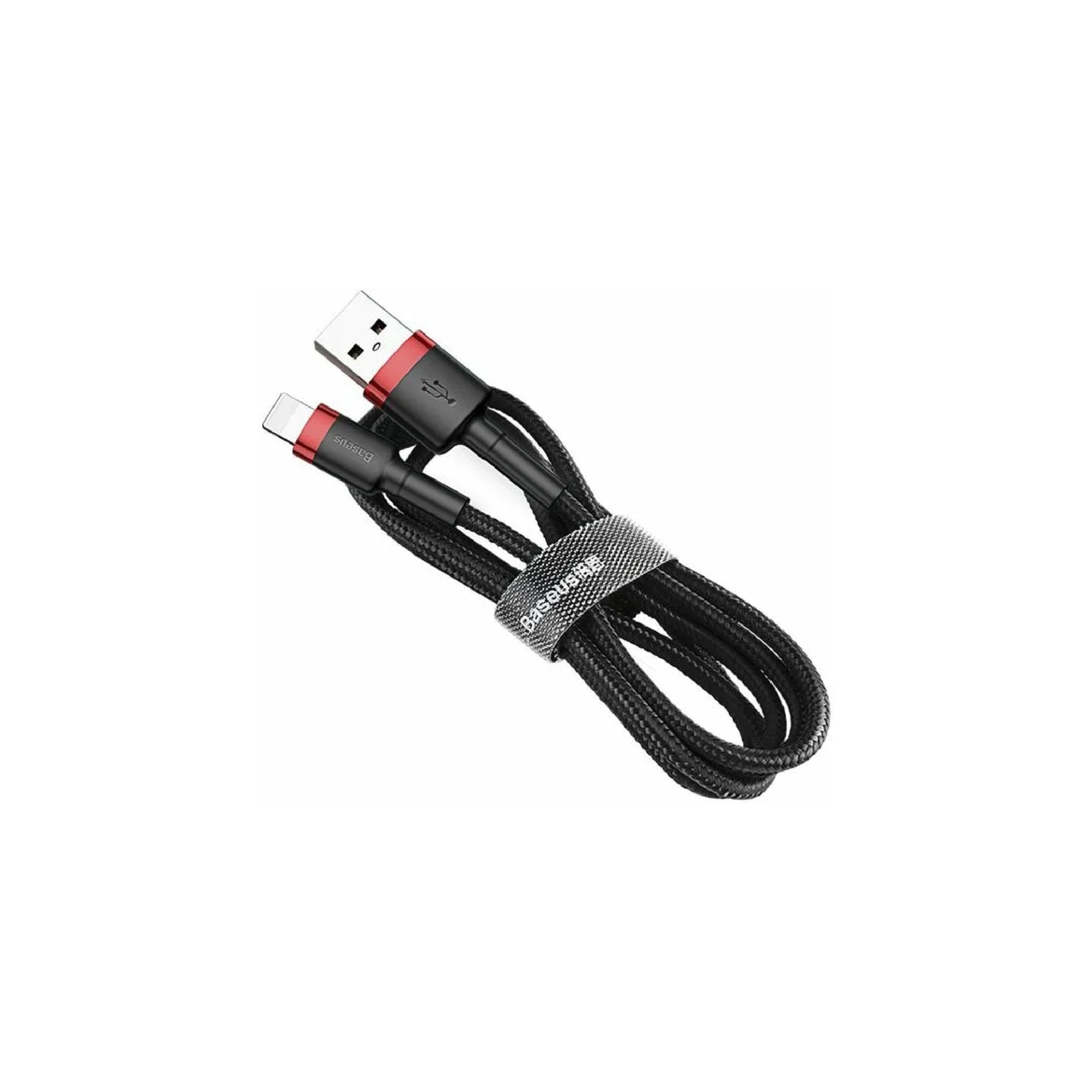 Baseus Cafule Cable durable nylon cord USB / Lightning QC3.0 2A 3M black-Red