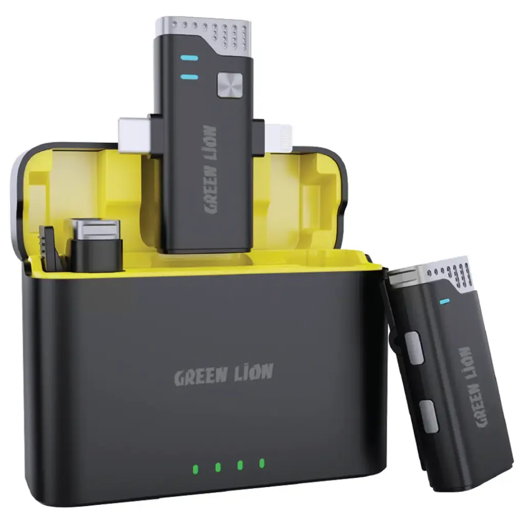 Green Lion 3 IN 1 360 Microphone USB-C Lightning - Black