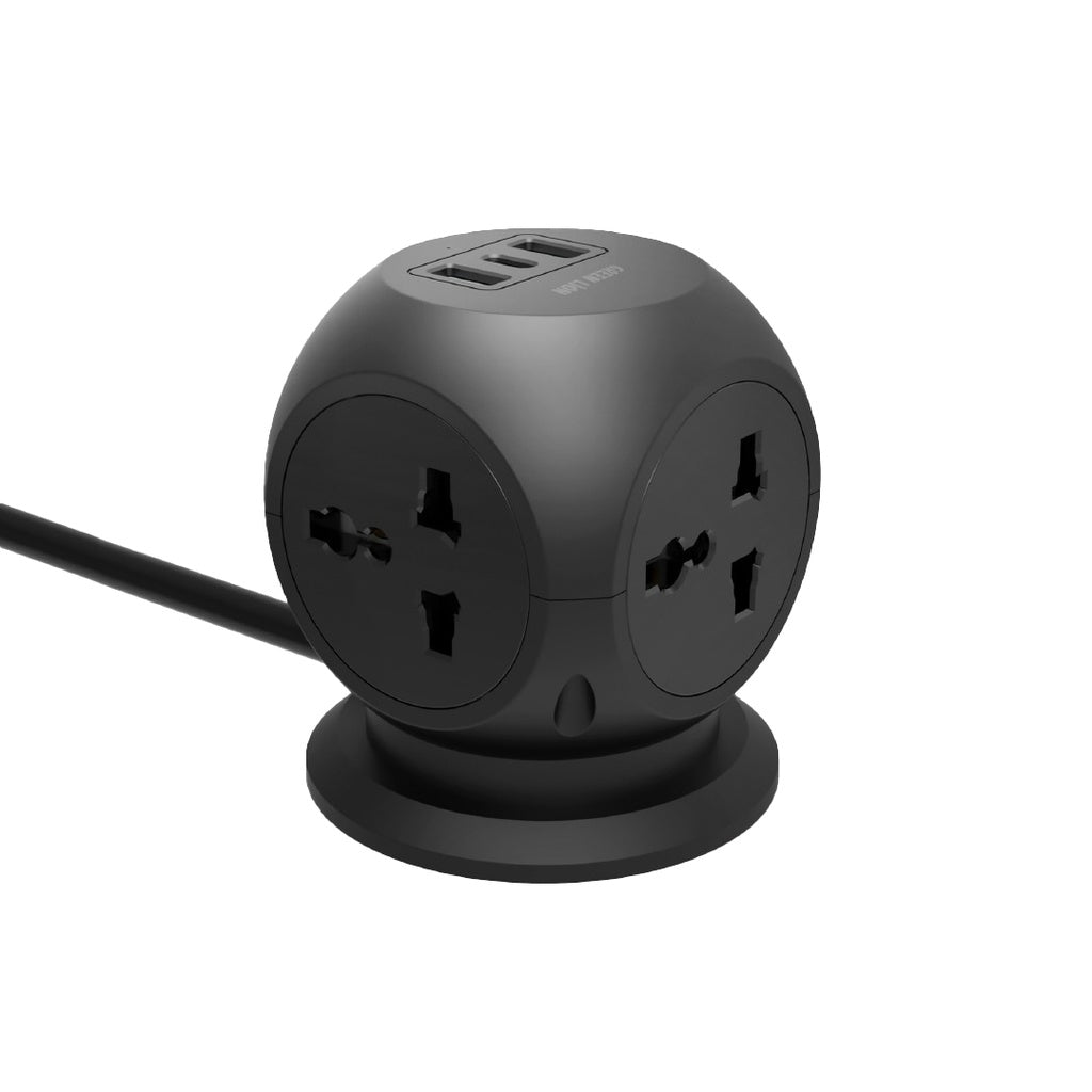 Green Lion MultiPort  Desk Universal Socket - Black