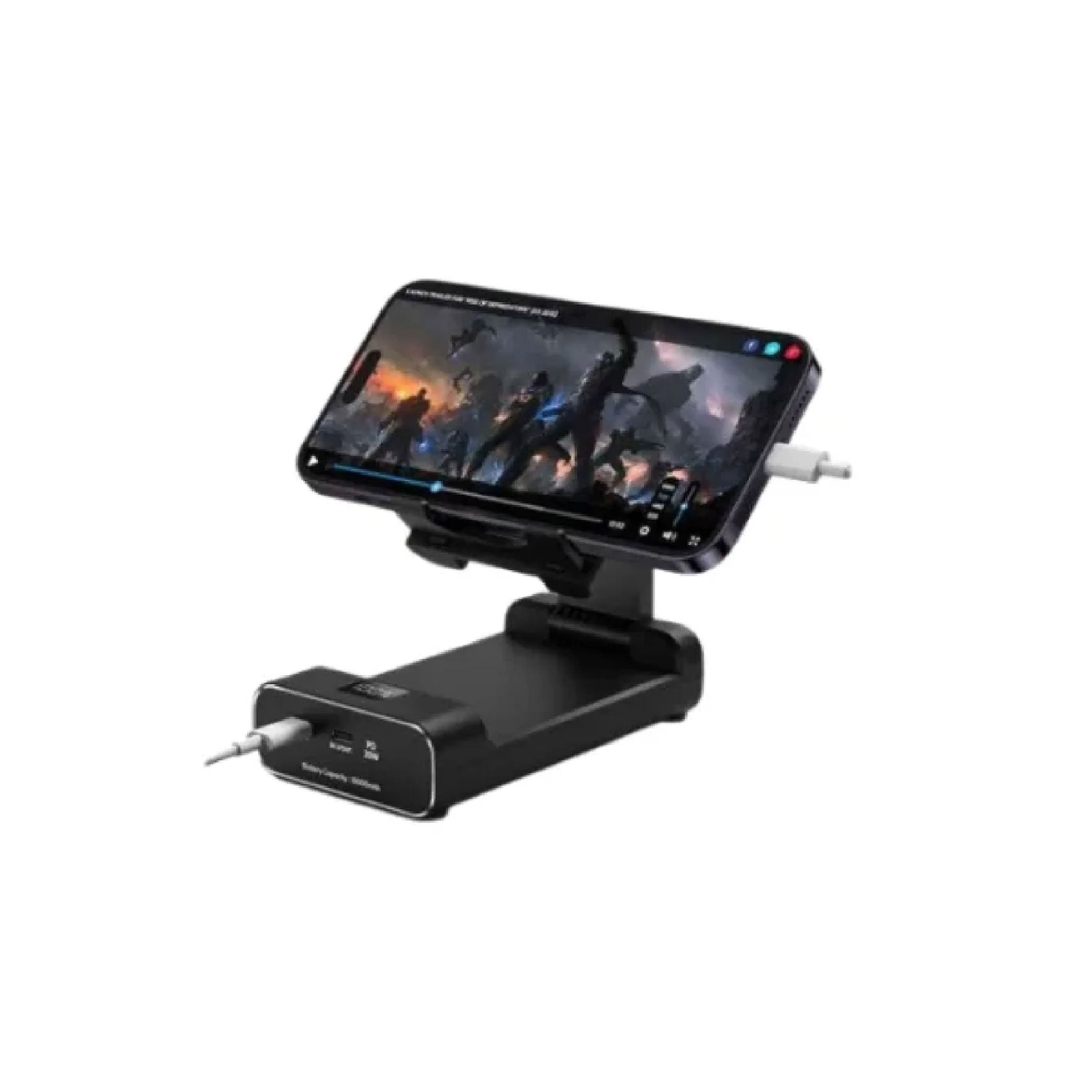 Green Lion 10000mAh Power Bank and Foldable Mobile Stand - Black