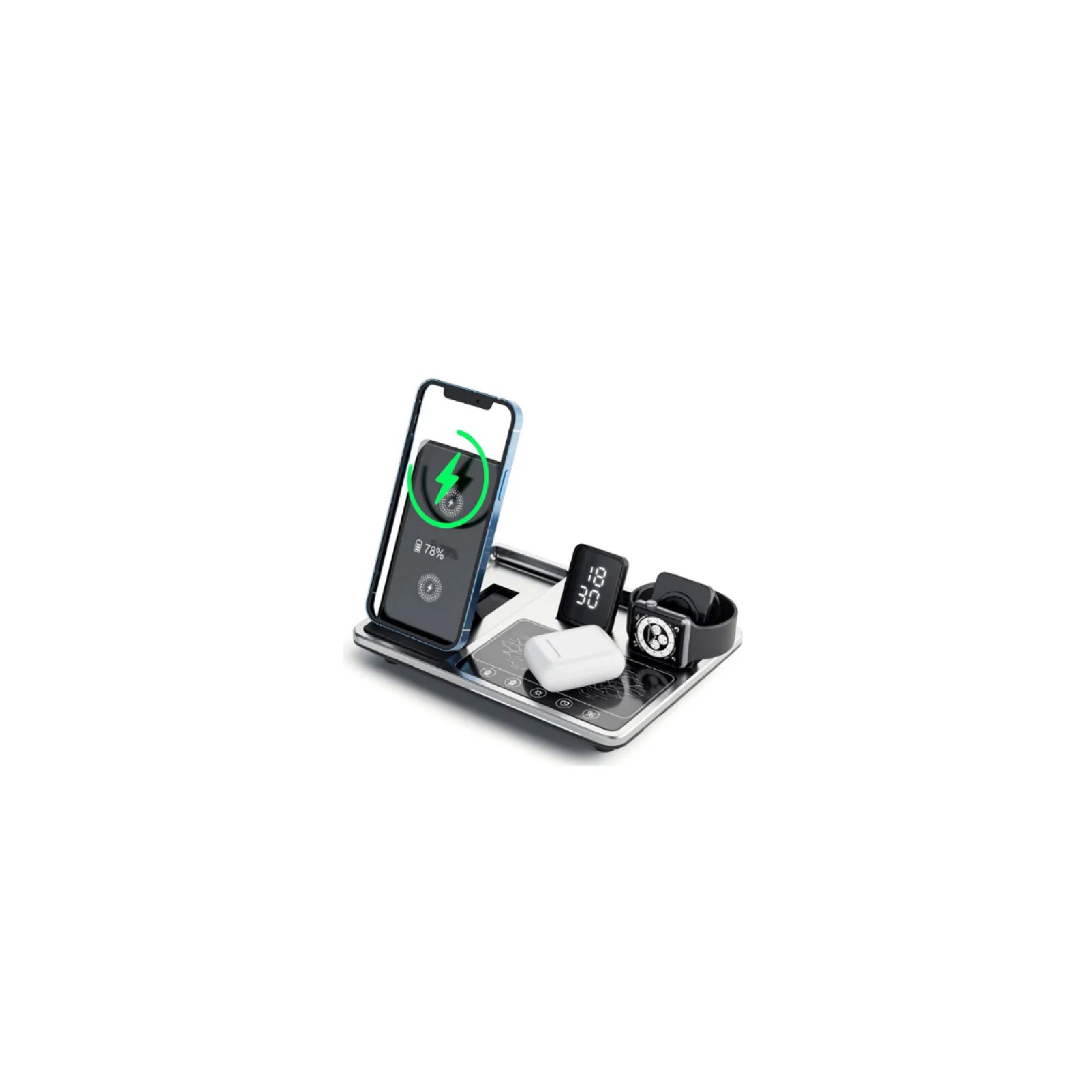 Green Lion 4 in 1 Wireless Charging Station 15W - Black