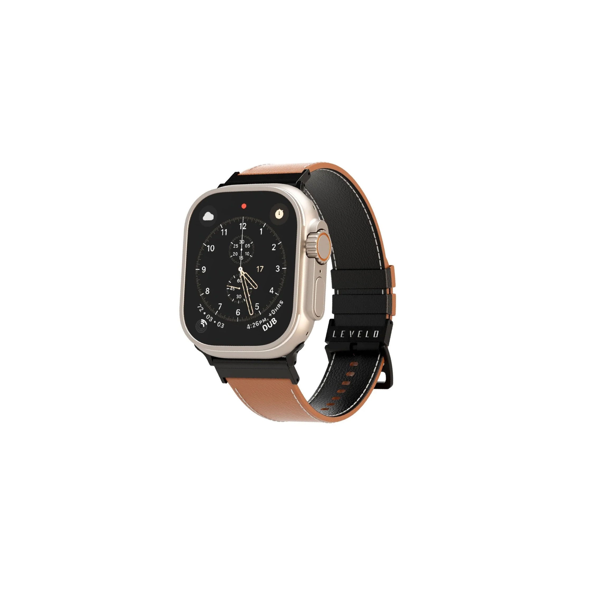 Levelo Montre Leather Band for Apple Watch 45-49 Brown