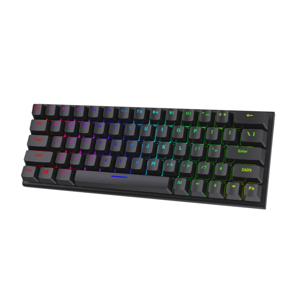 Porodo Gaming 61 Keys Pudding Mechanical Keyboard - Black