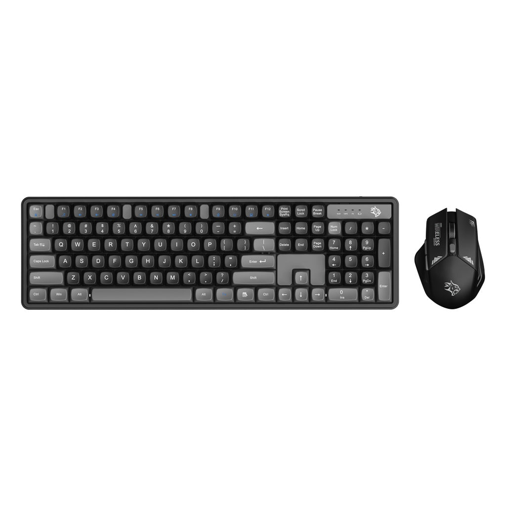 Porodo Gaming Wireless Keyboard Mouse Set 2.4GHz 1600 DPI Grey B