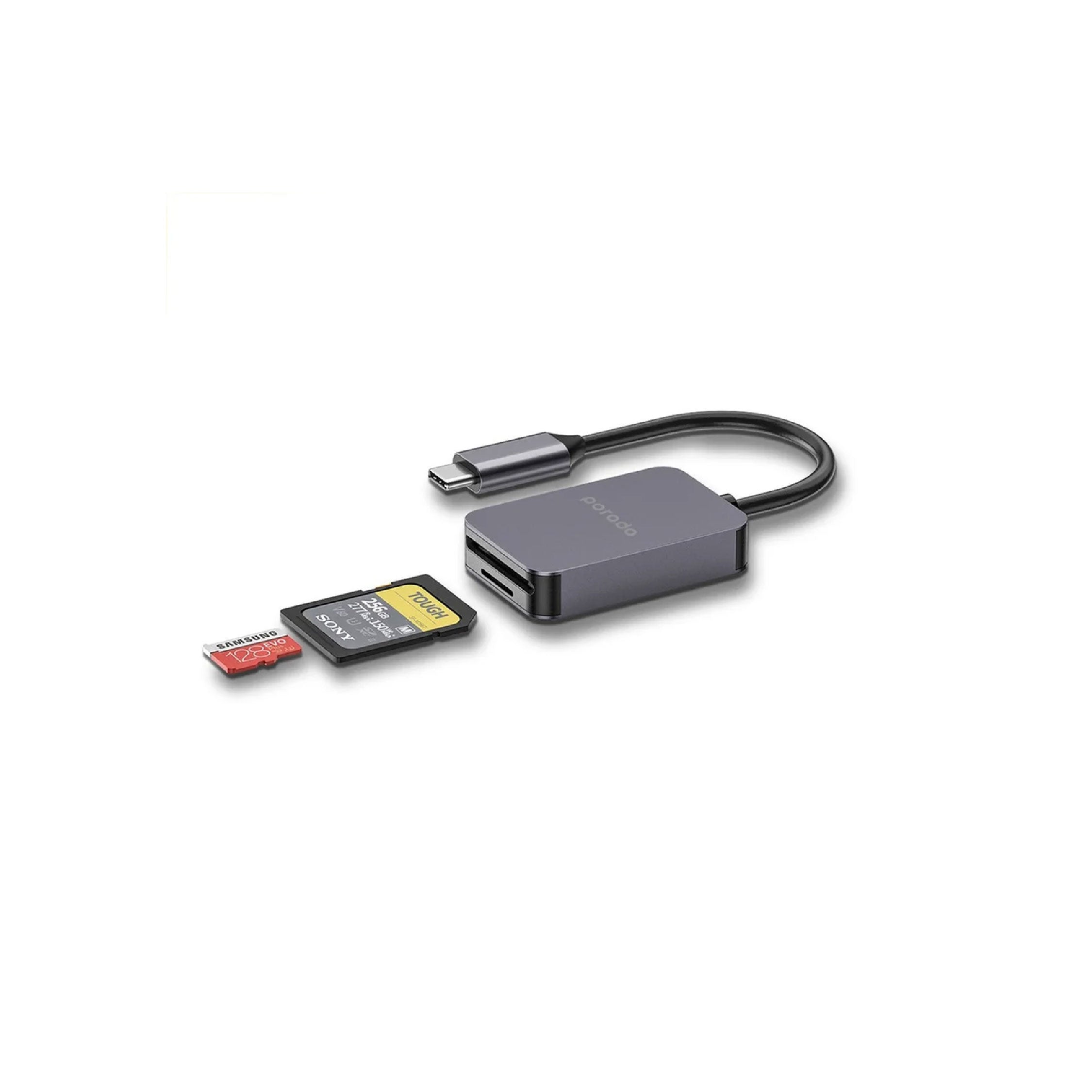 Porodo 2 in 1 USB-C Card Reader