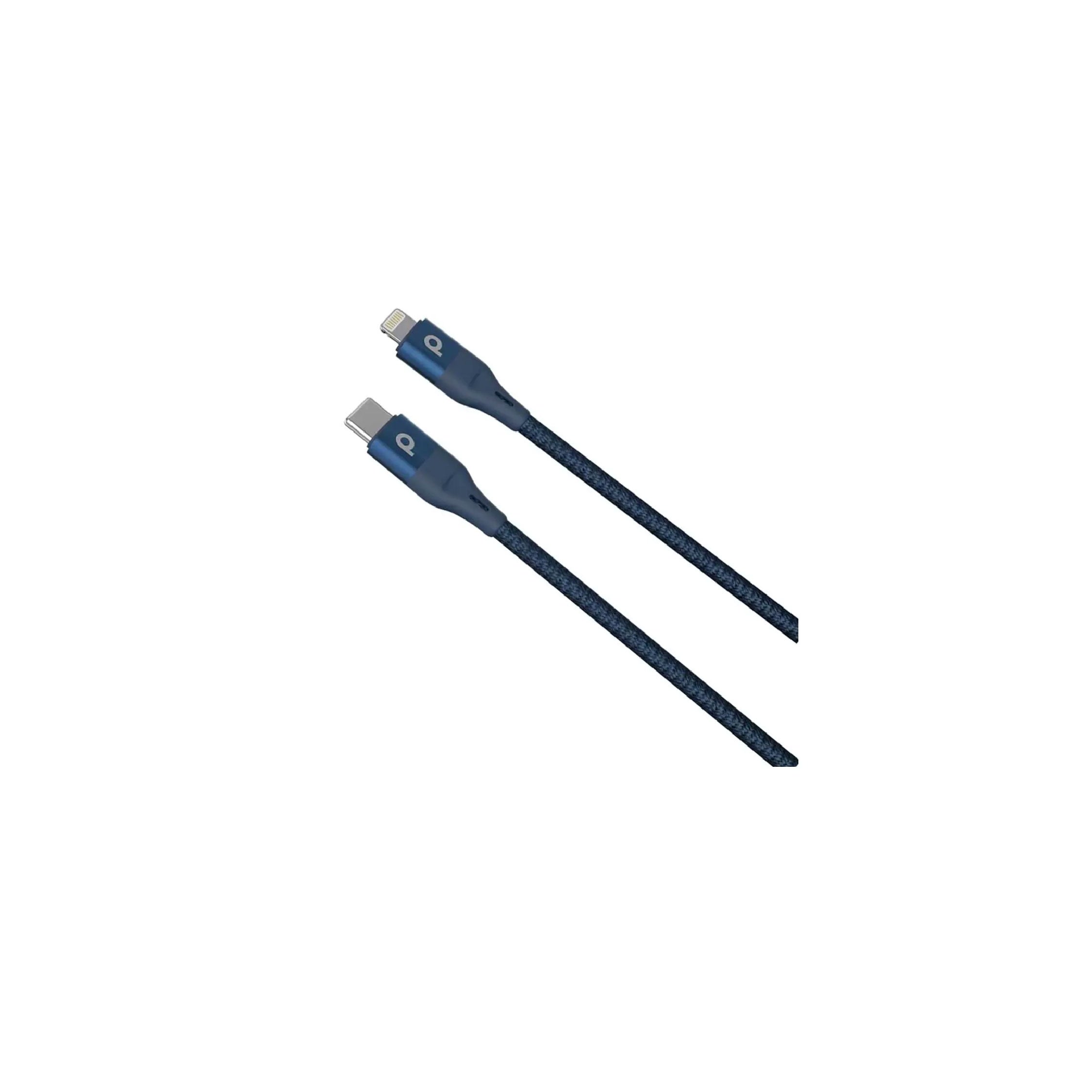 Porodo Aluminum Braided PD Cable Blue - 0.25m