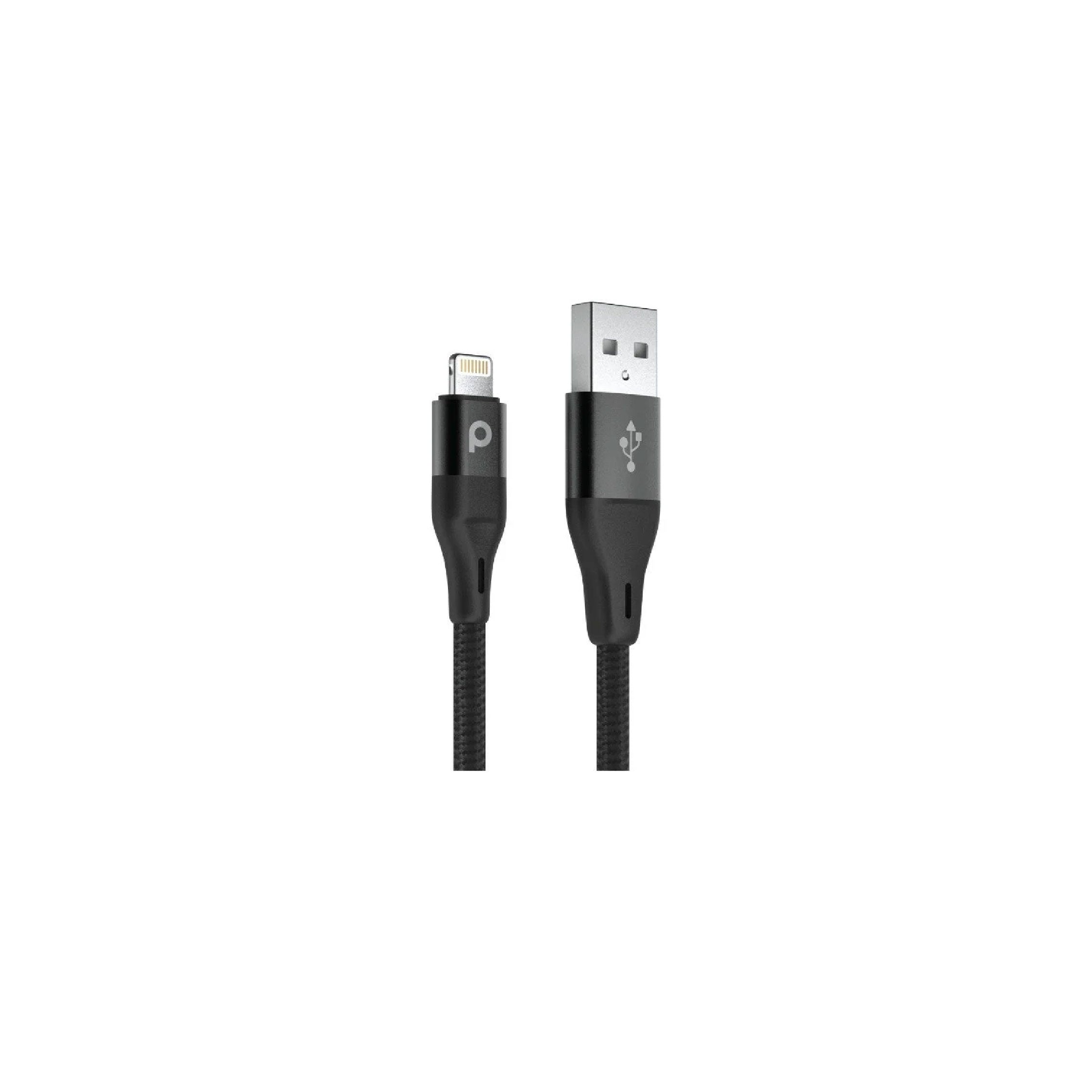 Porodo Aluminum Braided USB-A to Lightning Cable 2.2M