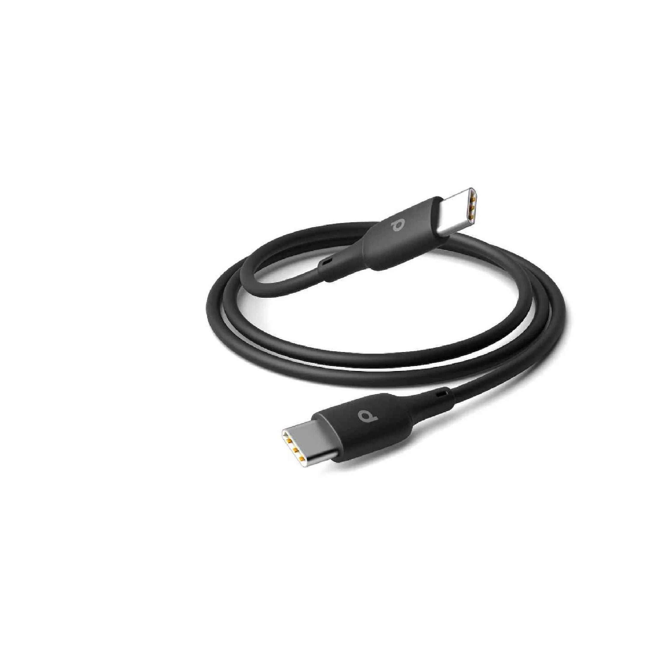Porodo Blue PVC Type-C to Type-C Cable 1M 60W - black