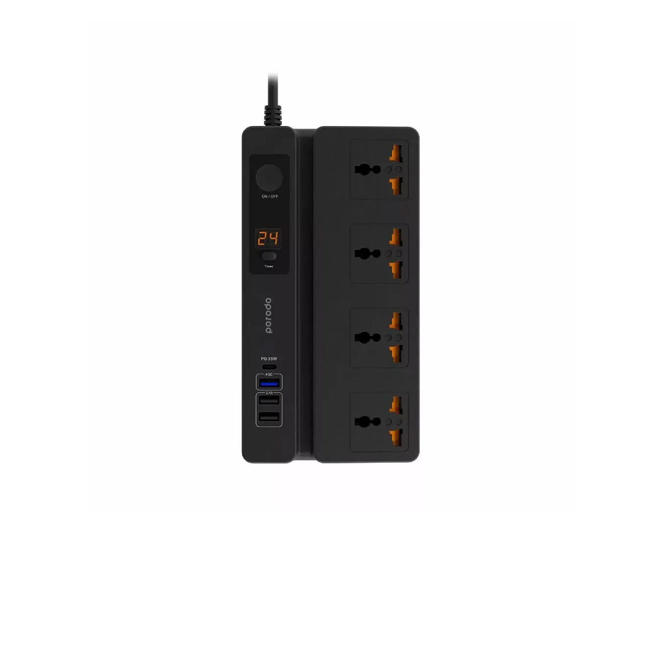 Porodo Extension Multi-Function Socket- Black