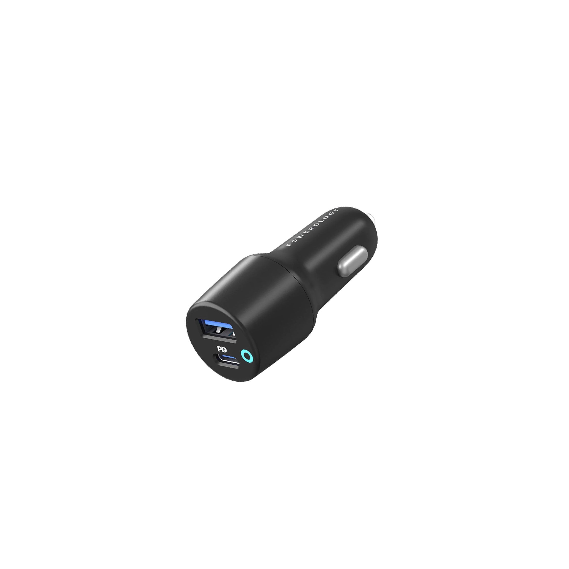 Powerology Ultra-Quick Car Charger 53w With Cable - Black