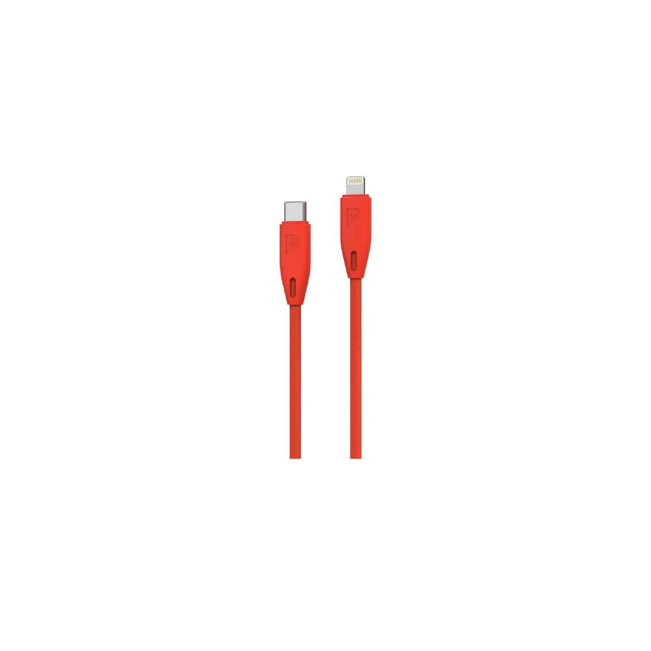 Powerology Usb-C to Lightning Braided Cable 2M - Red