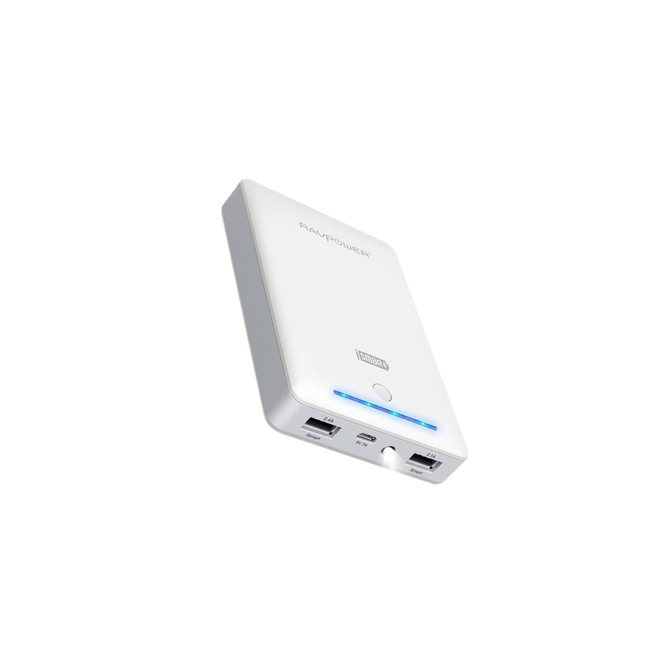 RAVPower 16750mAh Power Bank with Built-in Flashlight - White