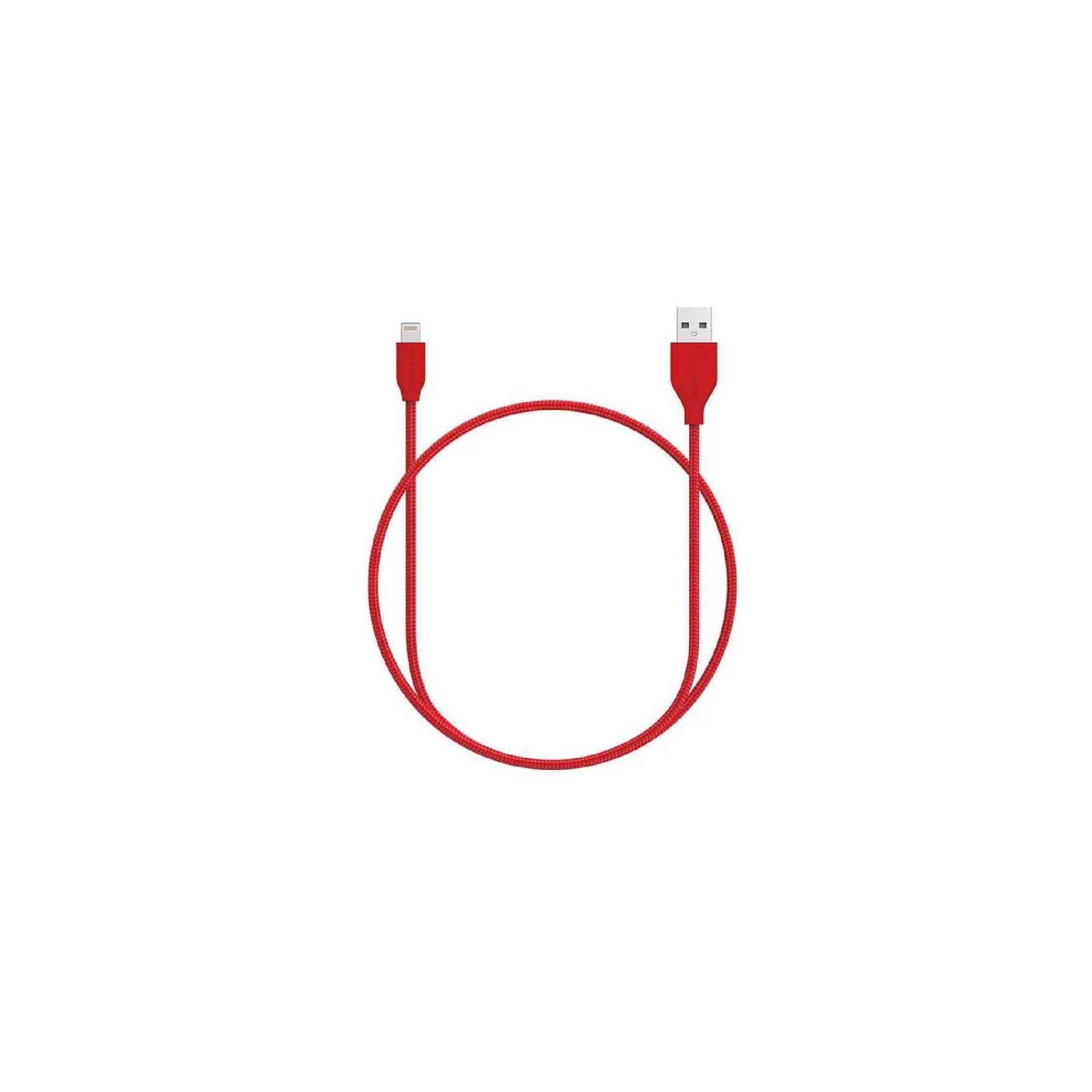 RAVPower Kevlar Braided Lightning Cable 3ft/0.9m - Red