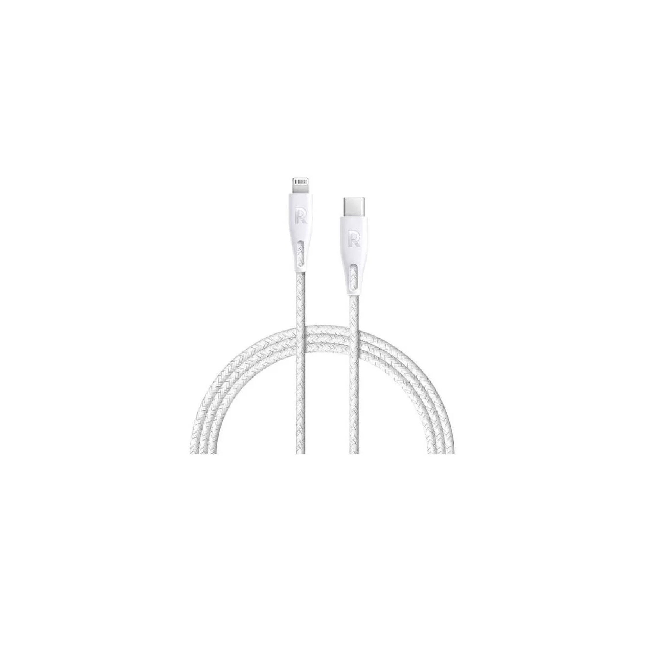 RAVPower Nylon Braided Type-C to Lightning Cable 2m - White