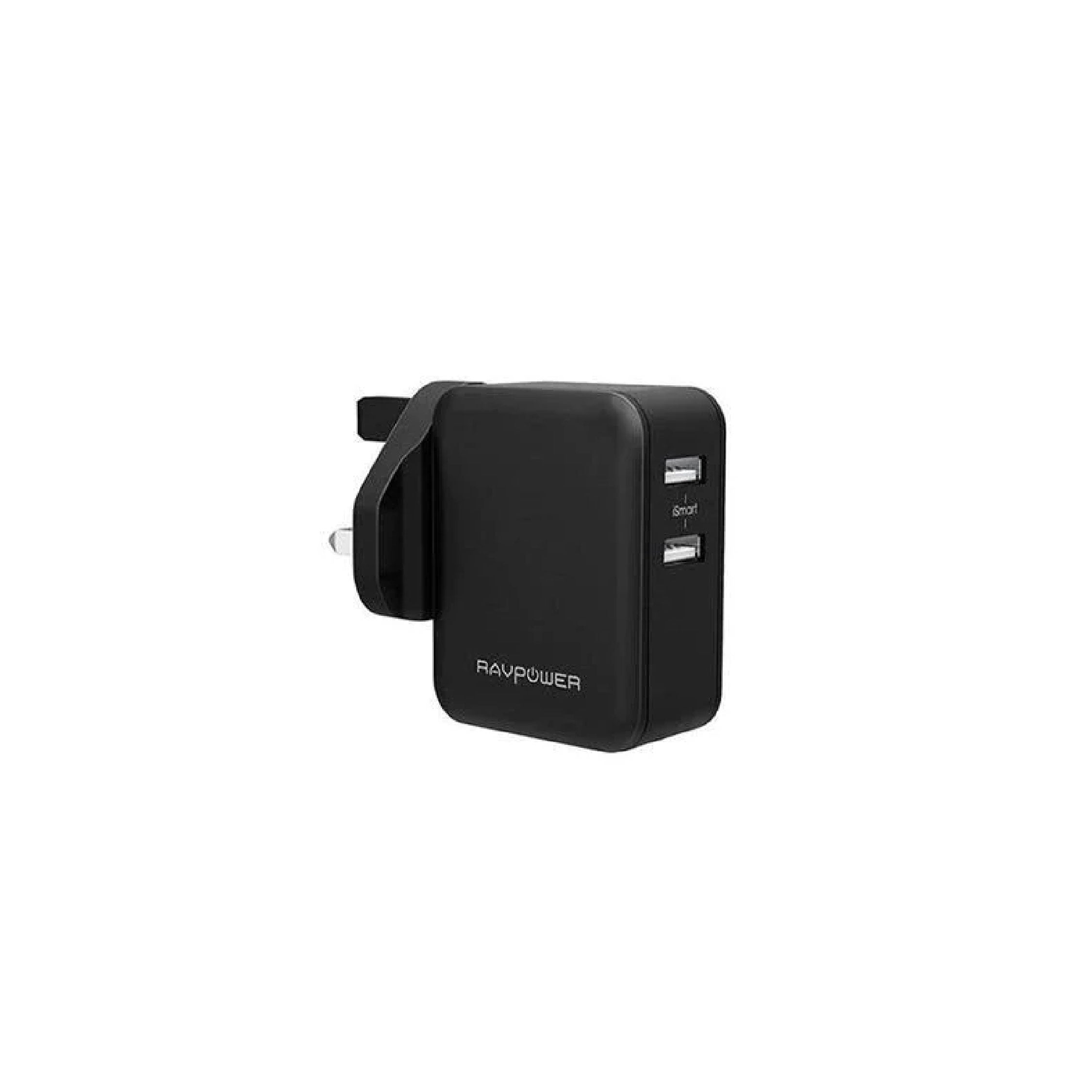 RAVPower QC3.0 30W Dual Port Wall Charger UK - Black