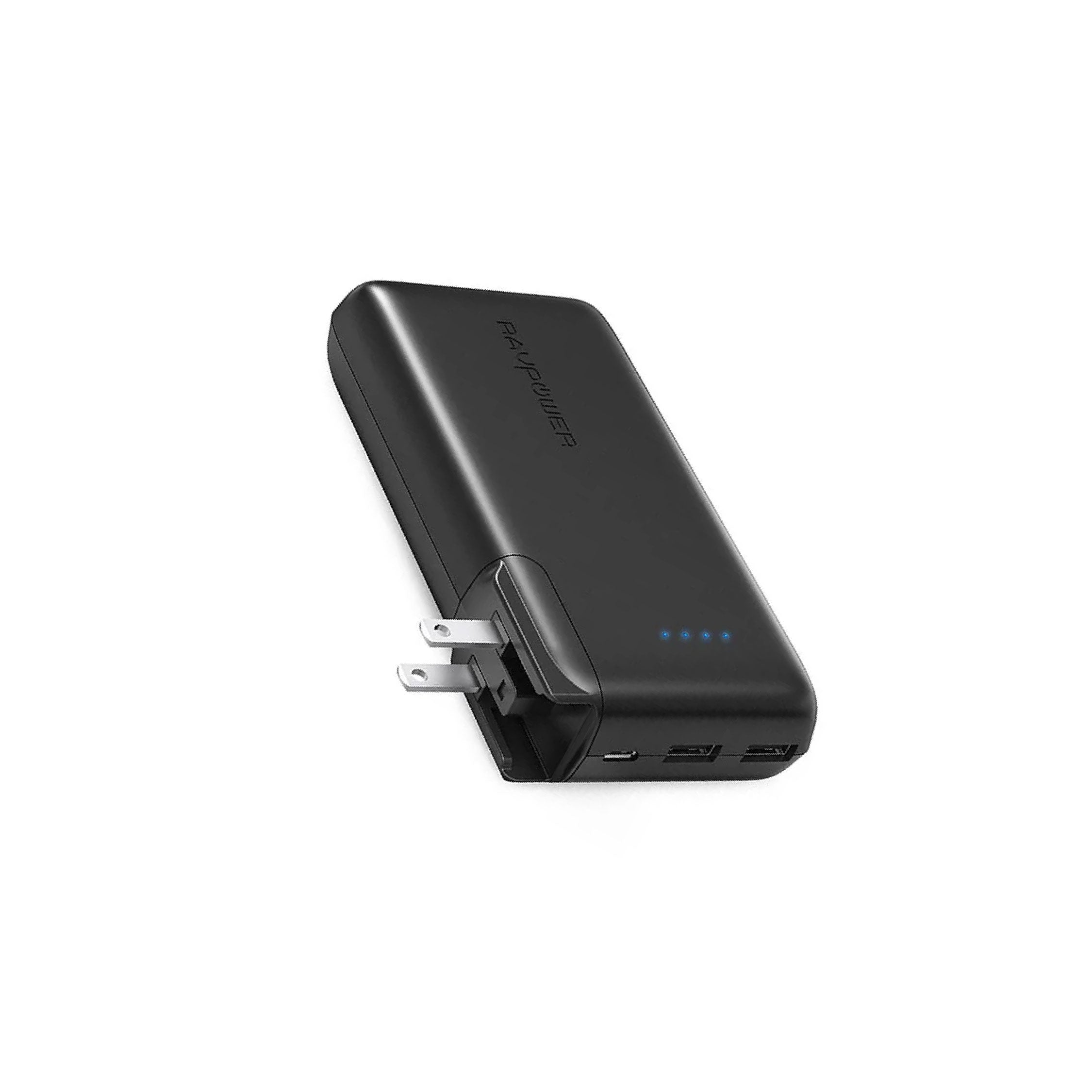 RAVPower Savior Series 10000mAh Portable Charger with AC Plug - Black