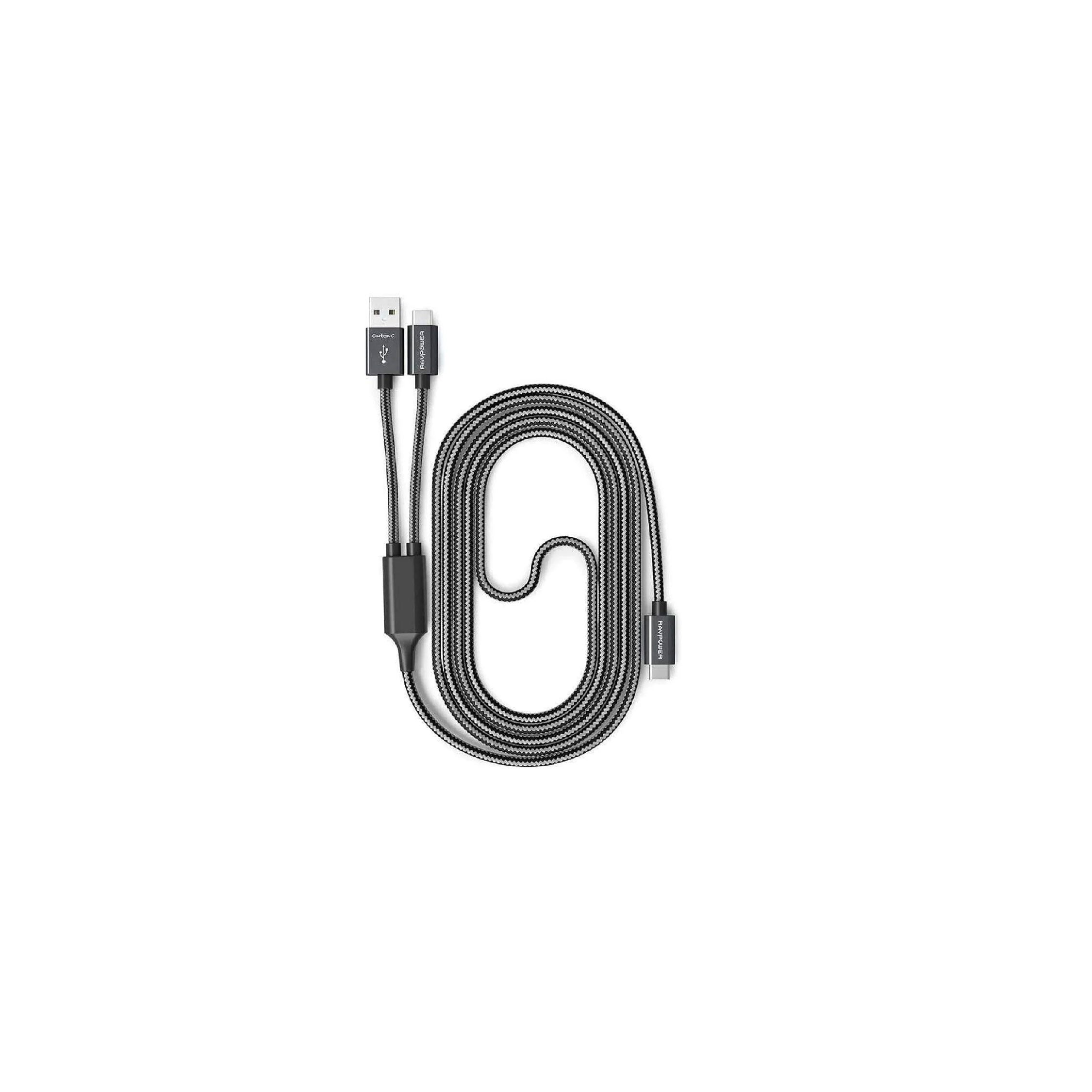 Ravpower 2-in-1 usb-C cable 3.3ft/1m - Black