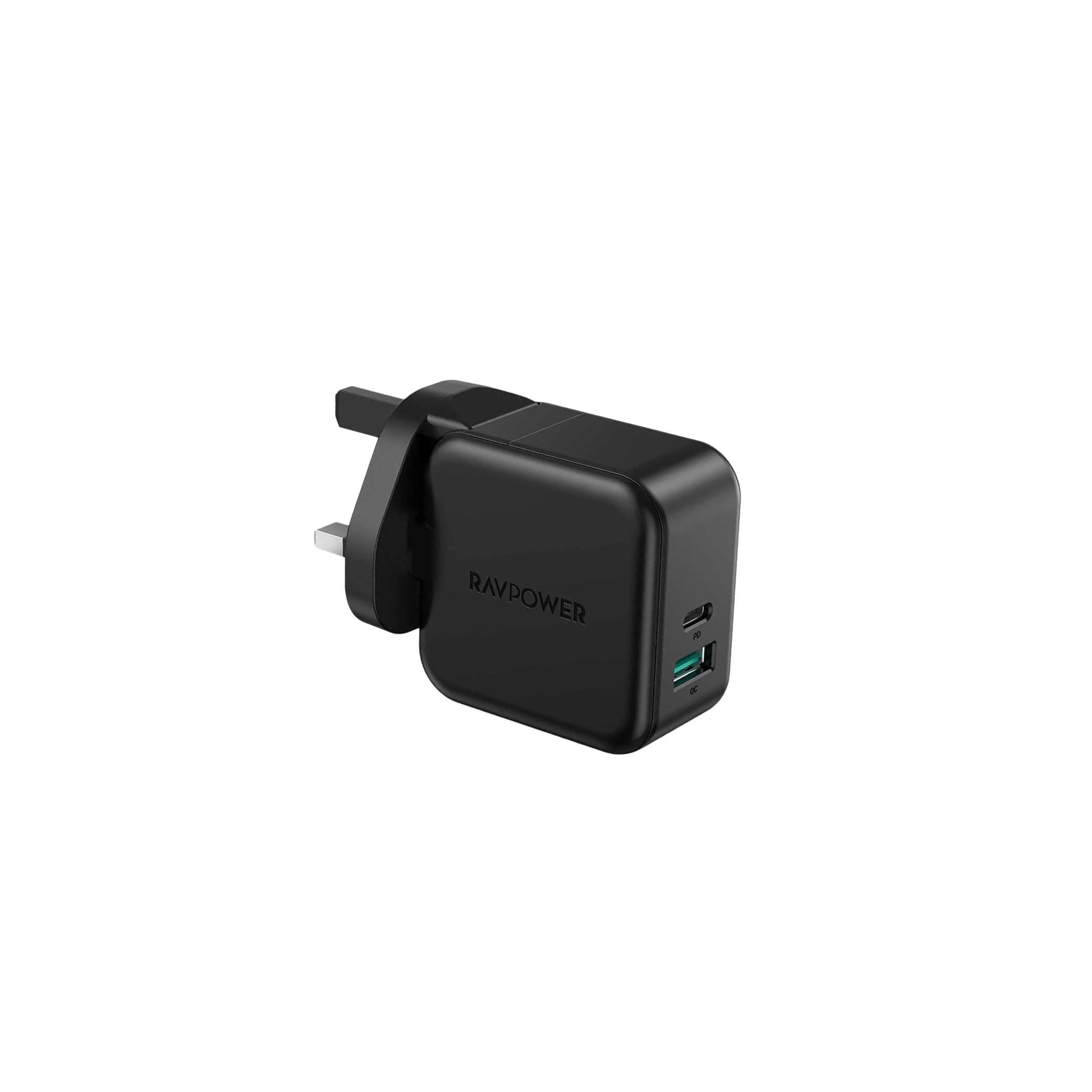 Ravpower PD pioneer dual port wall charger 18w - black