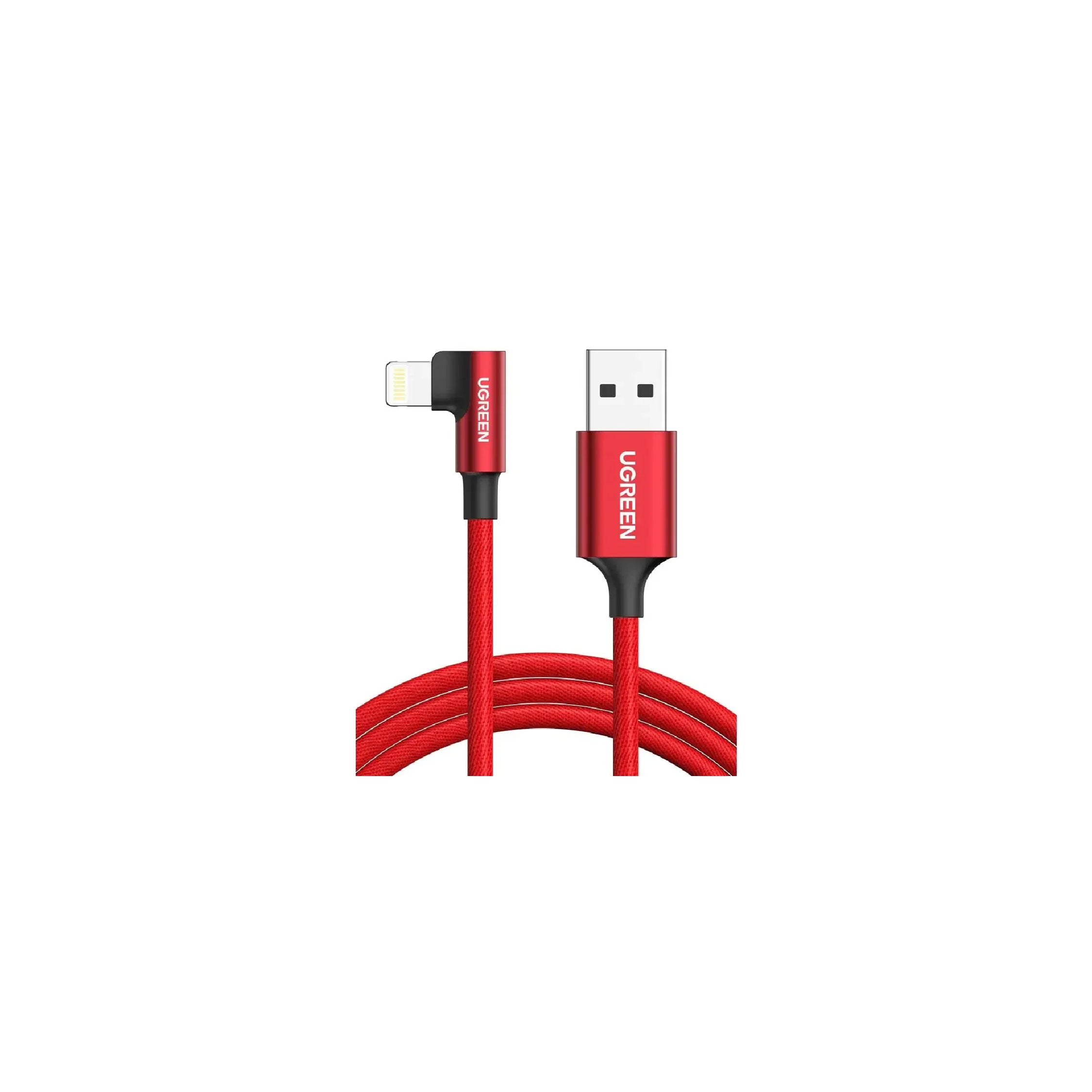 UGreen usba to angled lightning red - 1m