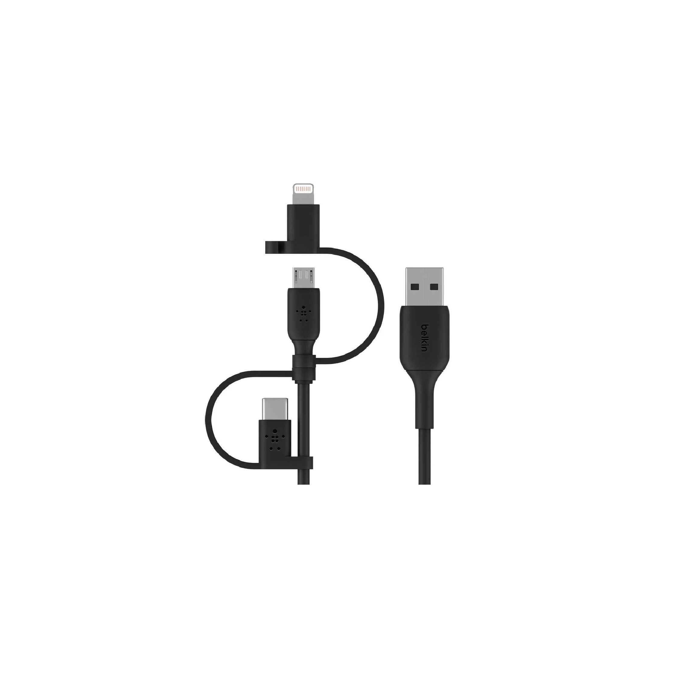 belkin universal 3 in 1 cable 1m - black