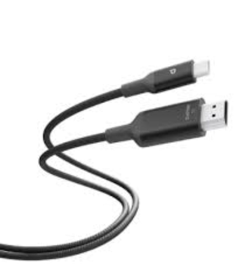 Powerology USB-C to HDMI V3.1 Aluminium Shell Nylon Braided Cable 2 Meter - Dark Grey