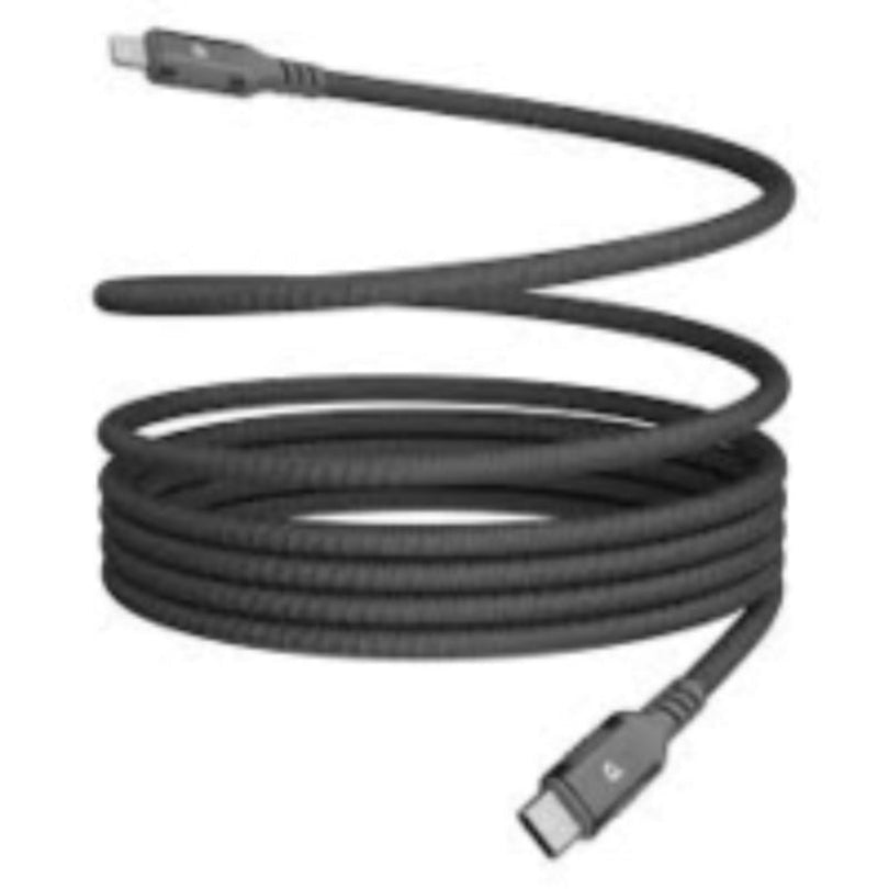 Powerology MFI Lightning to USB-C Magnetic Metal Plug Nylon Braided Cable 1.2 Meter Da rk Grey