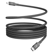 Powerology 60W USB-C to USB-C Magnetic V2.0 Metal Plug Nylon Braided Cable 1.2 Meter - Dark Grey
