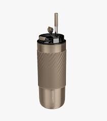 Lepresso Coffee Mug with Sleeve and Straw 520ml - Gold