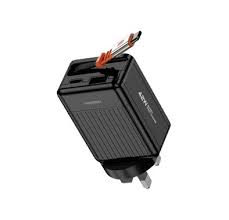 Porodo 42W Retractable 75cm With UK PLug Charger-Black