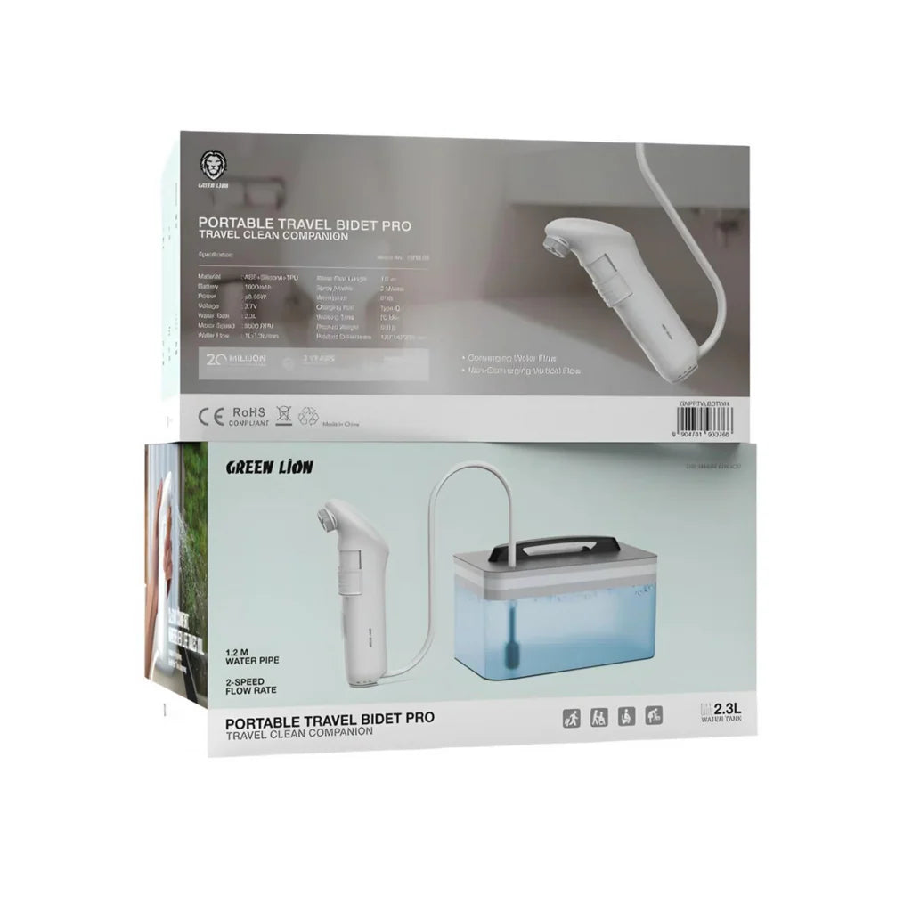 Green Lion Portable Travel Bidet Pro with Tank - White