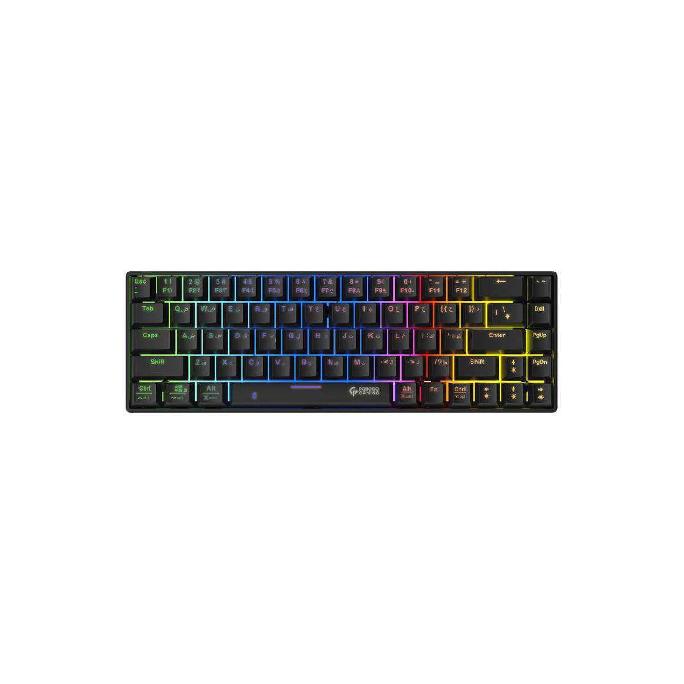 Porodo gaming 68keys mechanical keyboard with wired and bluetooth dual version