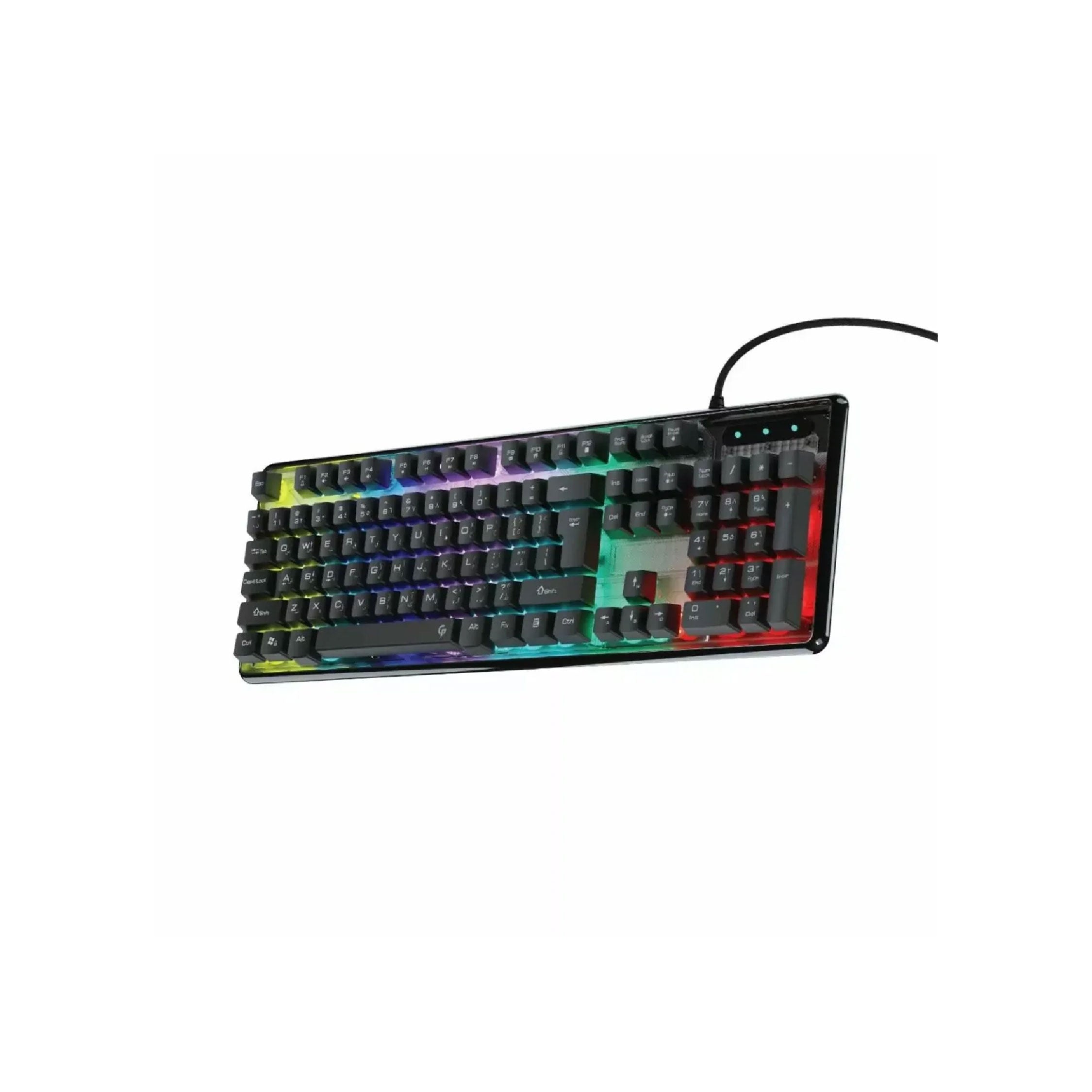 Porodo gaming membrane full keyboard - transparent/black