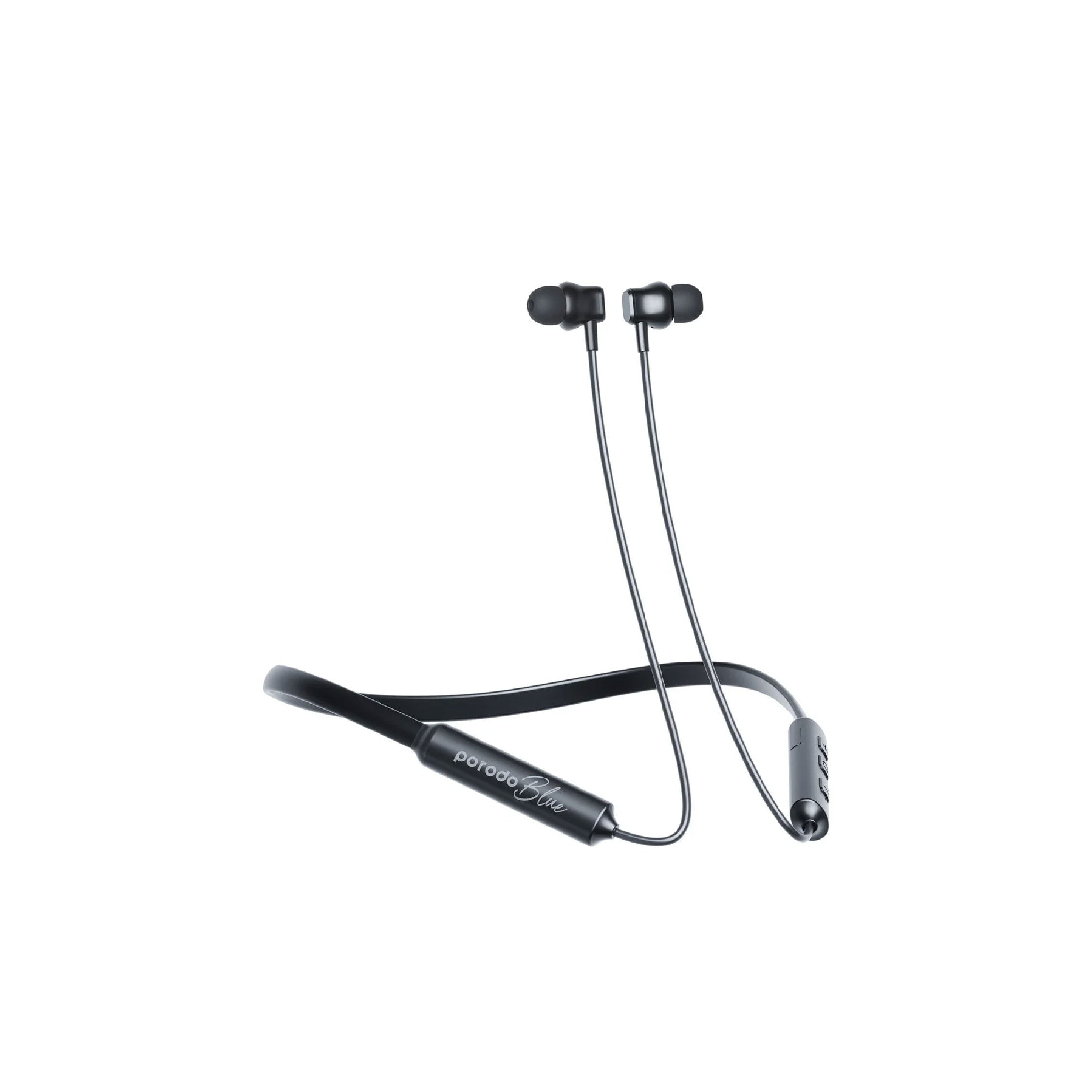 Porodo Blue ENC Neckband In-Ear Earphones - Black