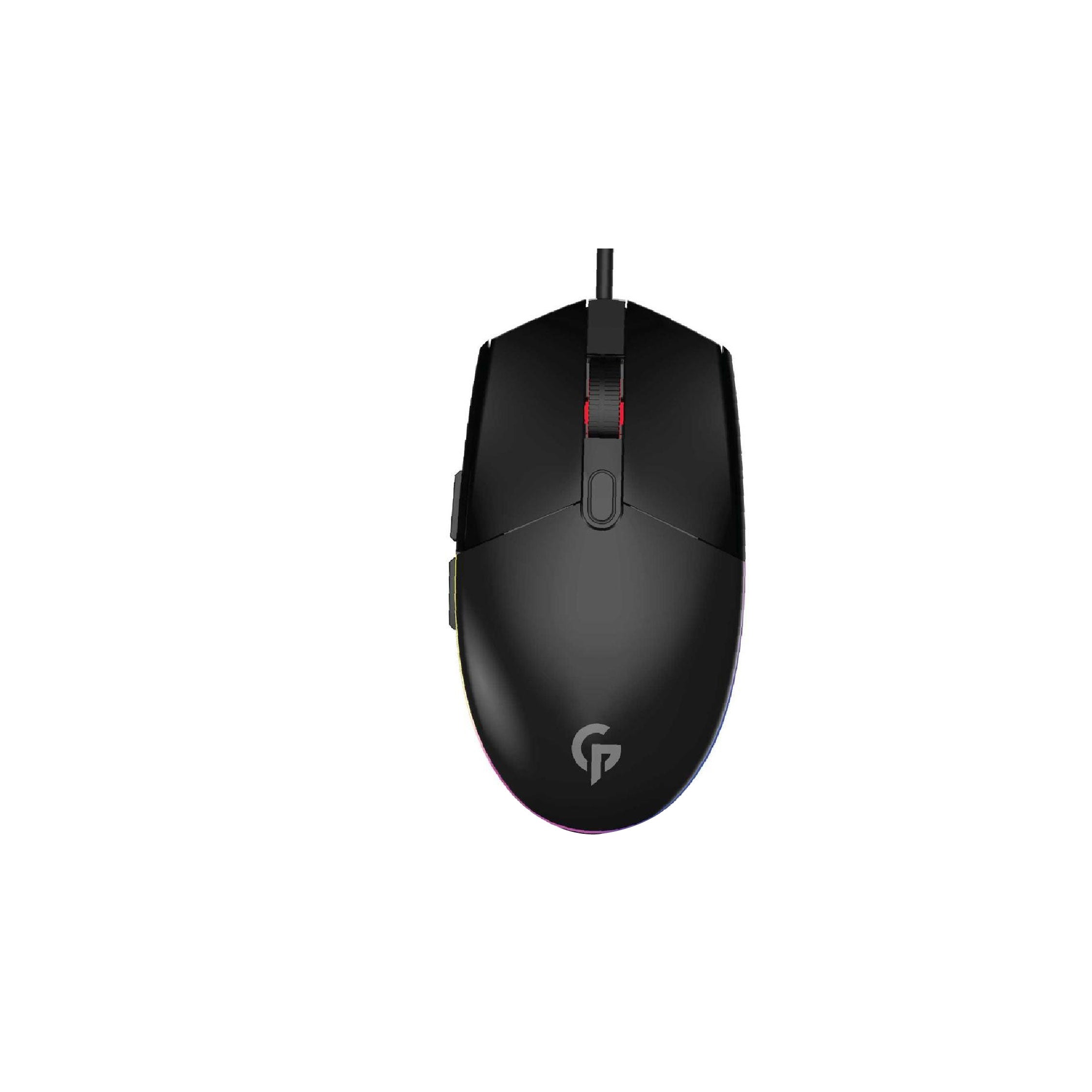 Porodo gaming mouse 7200 DPI rainbow - black